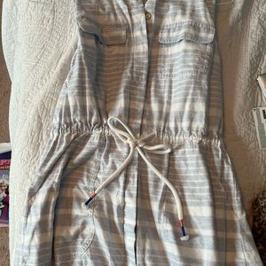 BNWOT Vineyard Vines Stripe cinched Waist Button Down Dress
